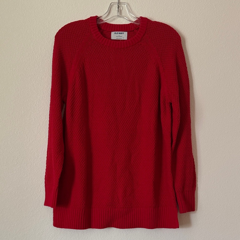 NWT Old Navy Women's Bold Red Crew Neck Sweater